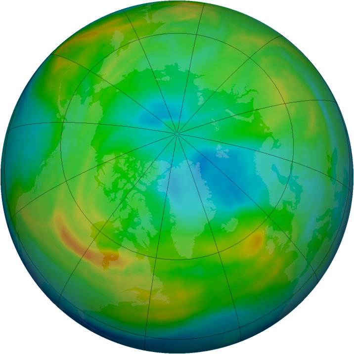 Arctic ozone map for 19 December 2013